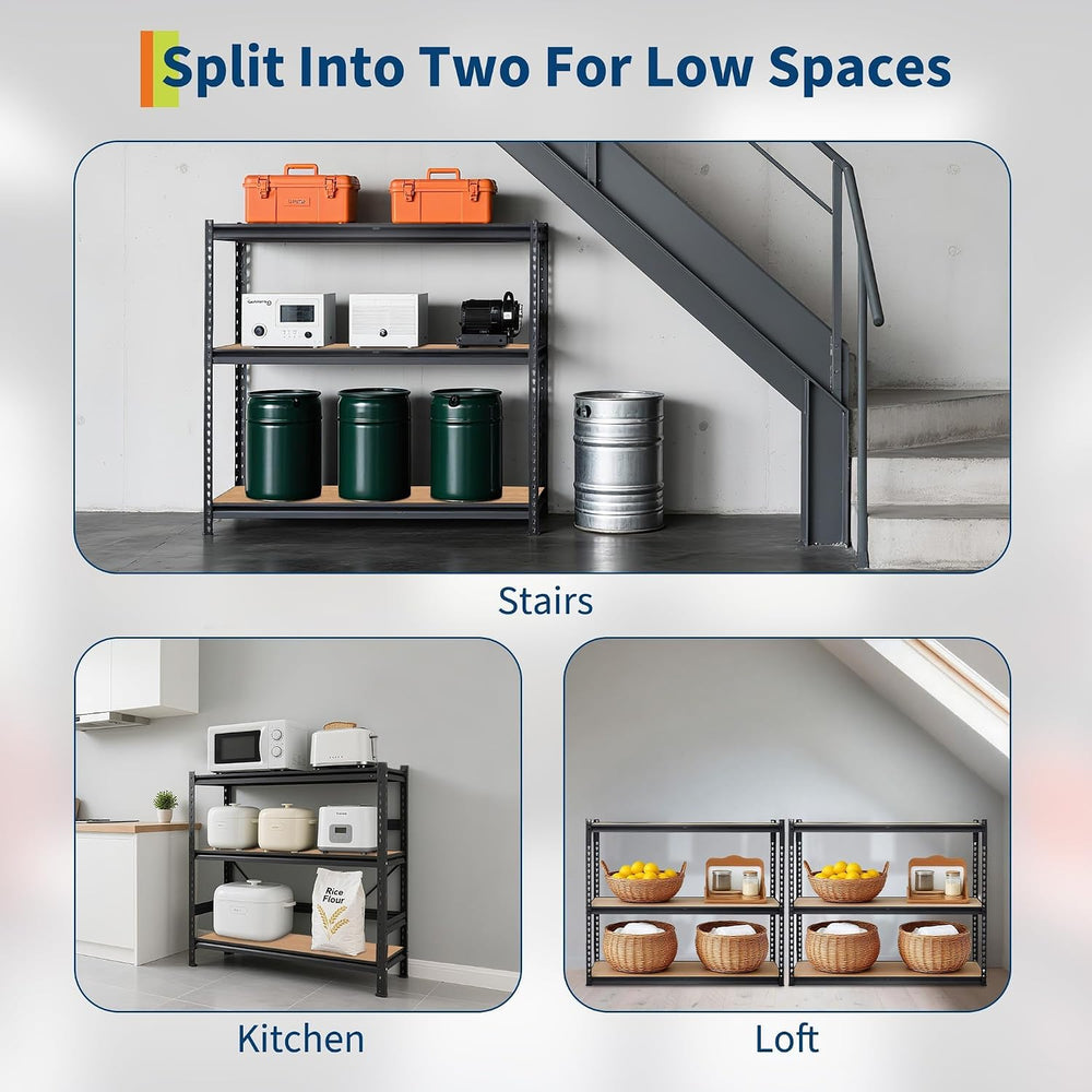 GarveeTech Heavy Duty Garage Shelving Unit, 30 in L x 12 in D x 60 in H Adjus...