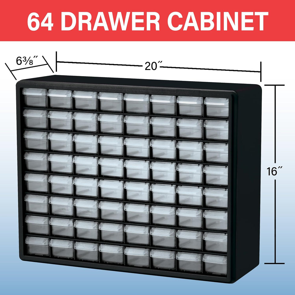 Akro-Mils 64-Drawer Plastic Drawer Storage Cabinet for Garage Organization, B...