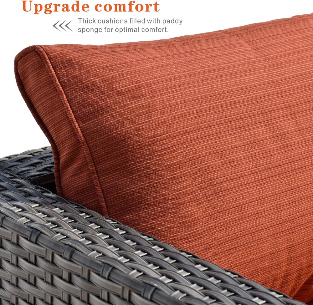 HOOOWOOO Patio Outdoor Sectional Furniture Sofa Set,7 Piece U Shaped Corner W...