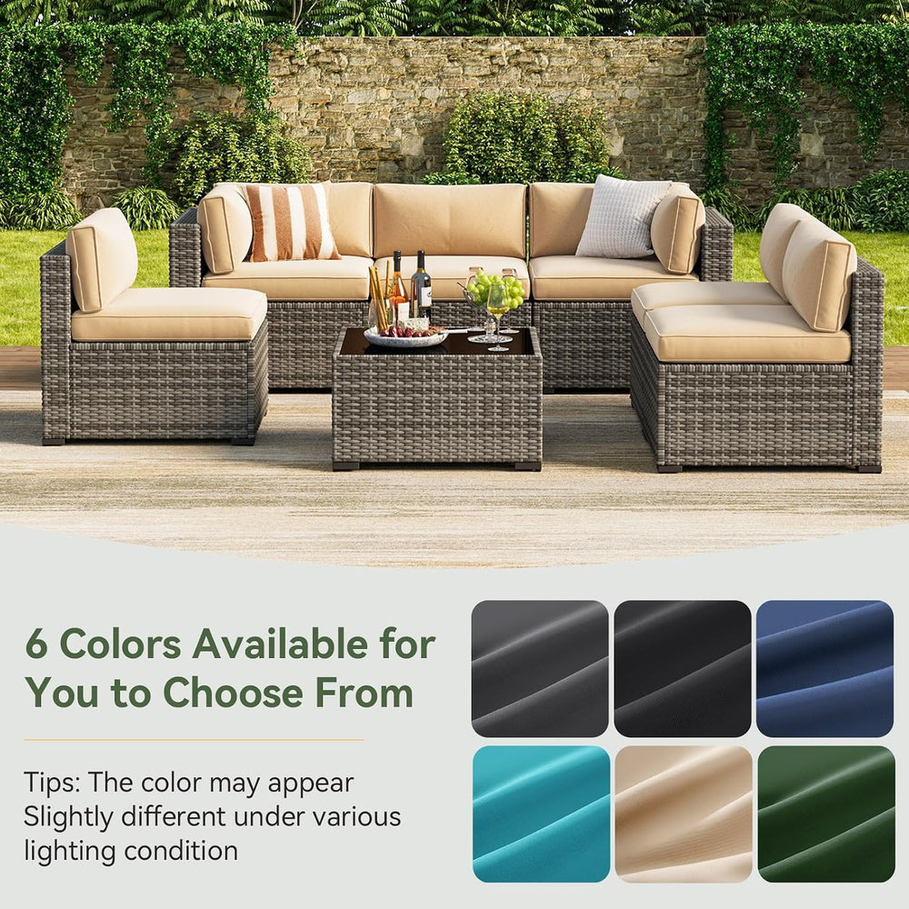 Aoxun 14-Piece Replacement Cushions for Outdoor Furniture, Outdoor Cushions f...