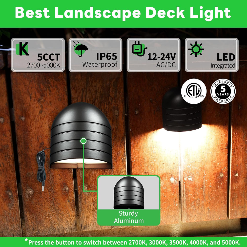 Low Voltage Landscape Deck Lights - 12V Step Lights LED Outdoor, Warm White &...