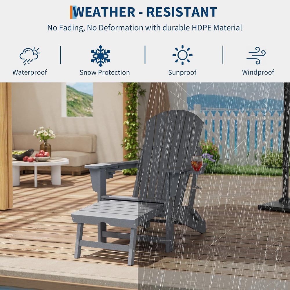 Rocking Adirondack Chairs, Folding Adirondack Rocking Chair With Footrest, Ad...