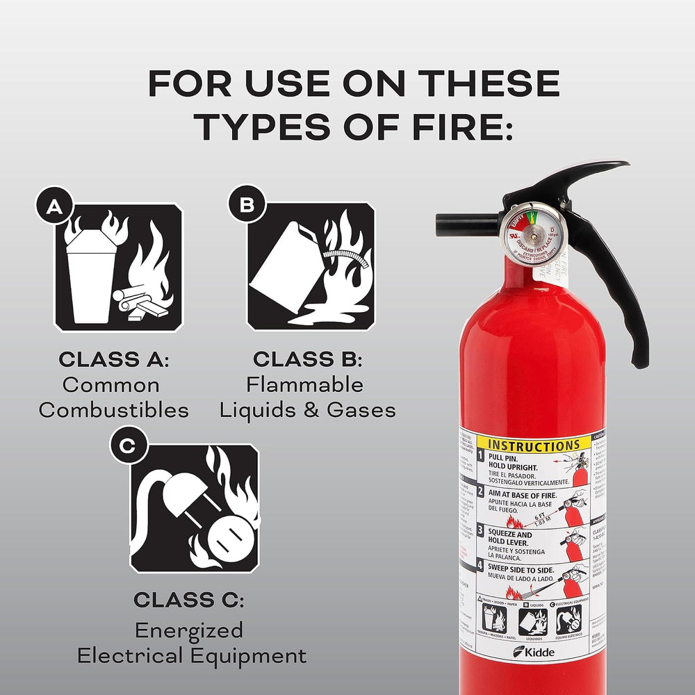 Kidde Kitchen + Home Fire Extinguisher Set, 711A | 1-A:10-B:C, RESSP+FA110G