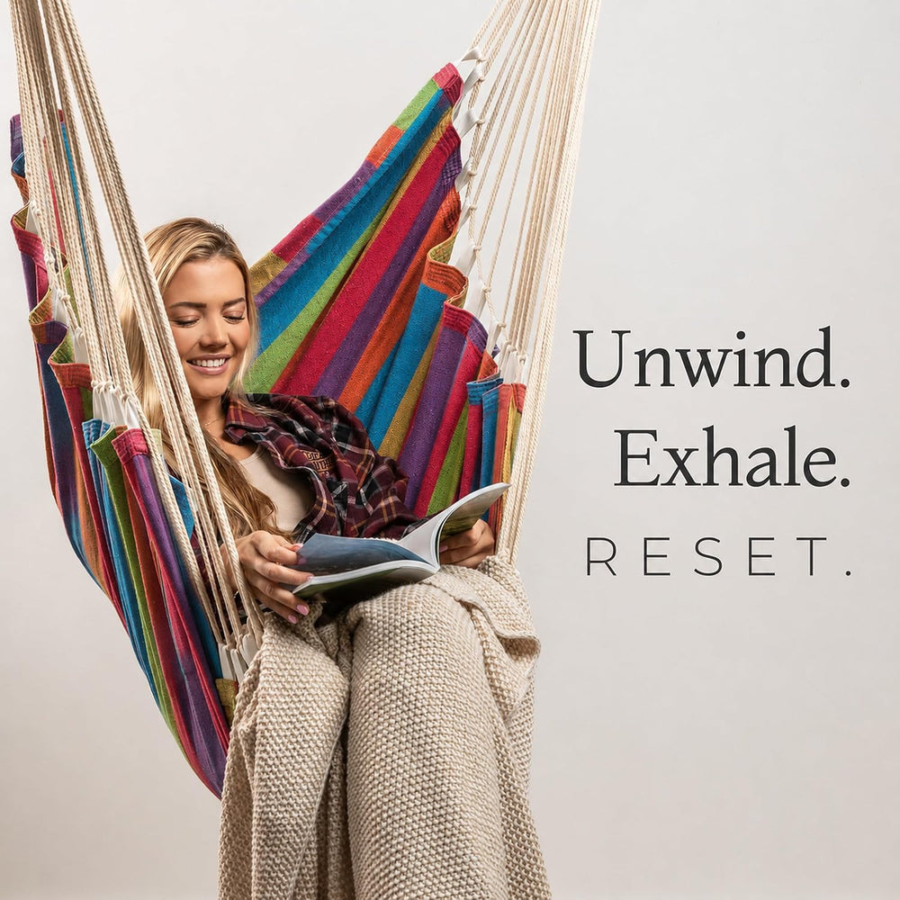 Hanging Hammock Chair Swing with Footrest - XL Hammock Swing Chair
