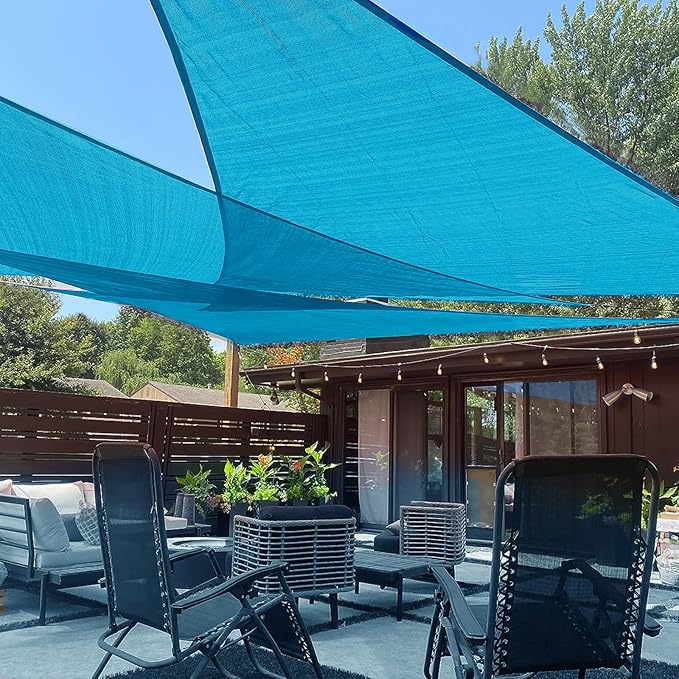 LOVE STORY Custom Size 6'x8'x10' Turquoise Blue Sun Shade Sail Ri...