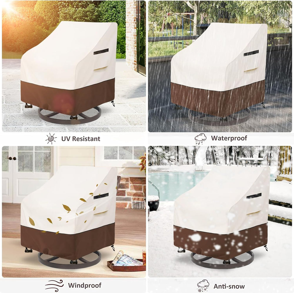 Outdoor Swivel Lounge Chair Cover 2 Pack,Waterproof Patio Chair Covers,27.5W ...