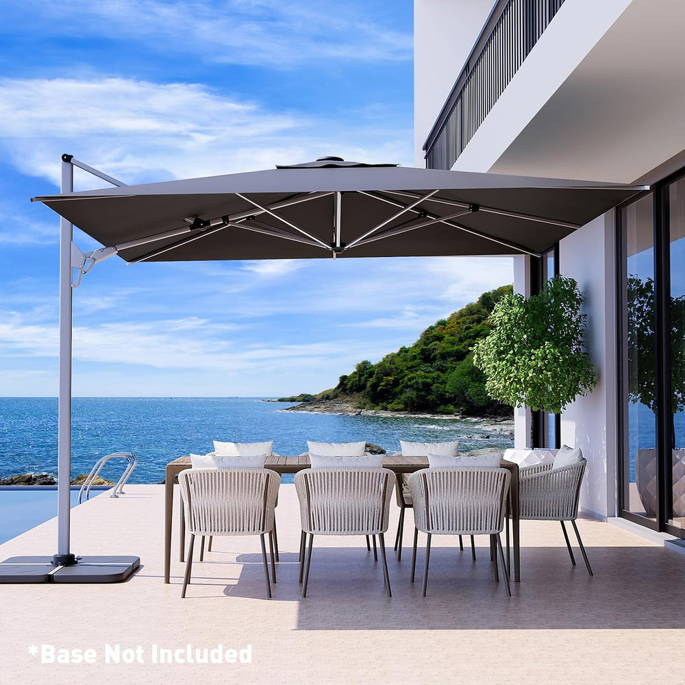 COSIEST 10'x10' Patio Umbrella Cantilever Outdoor Rectangular Offset ...