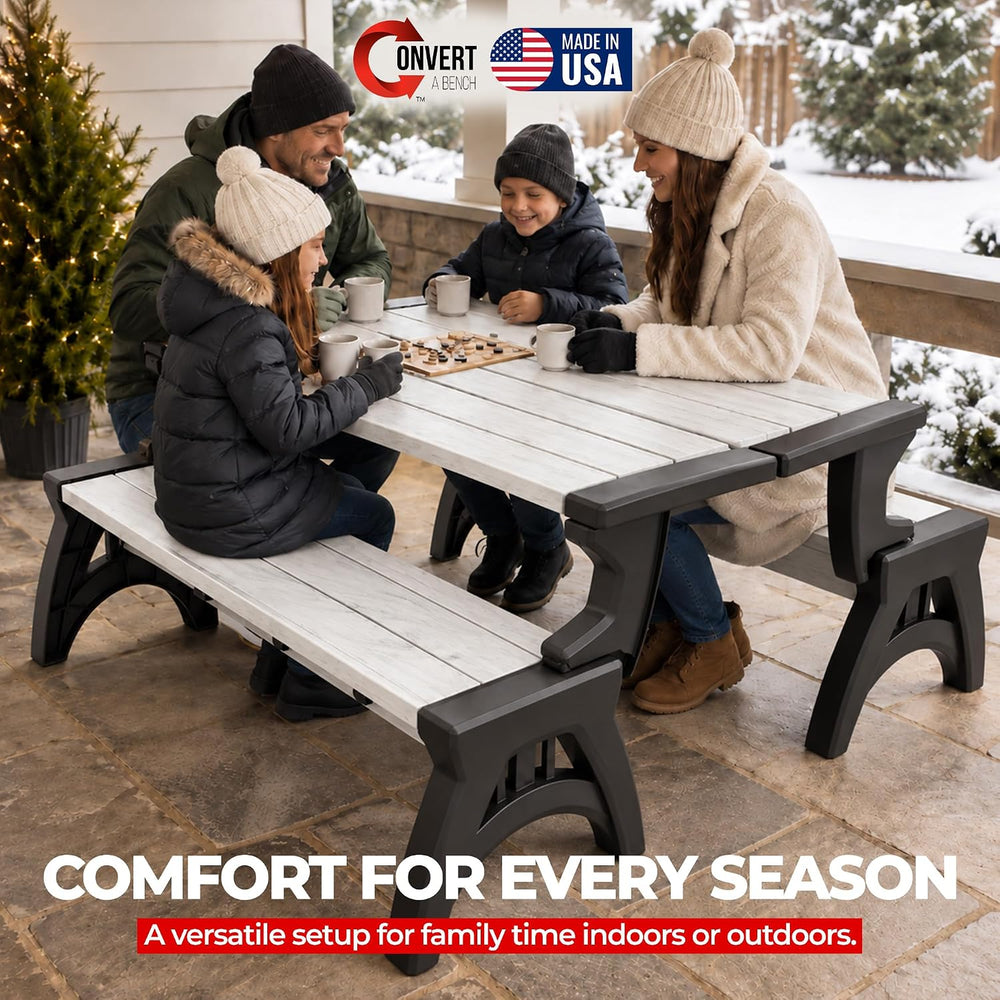 Convert-a-Bench 2-in-1 Outdoor Bench & Folding Picnic Table, Convertible