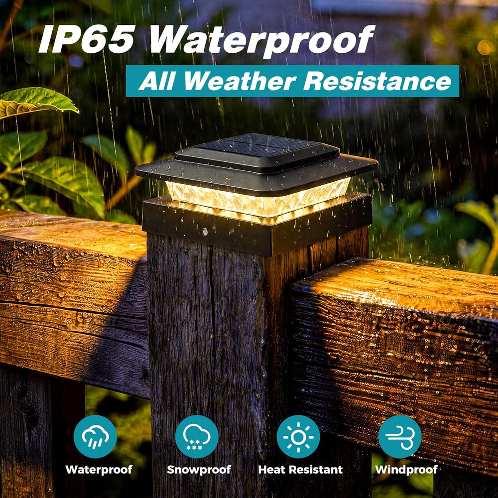 kolpop Solar Post Cap Lights 12 Pack, 3 Lighting Modes& 2 Level Brightness