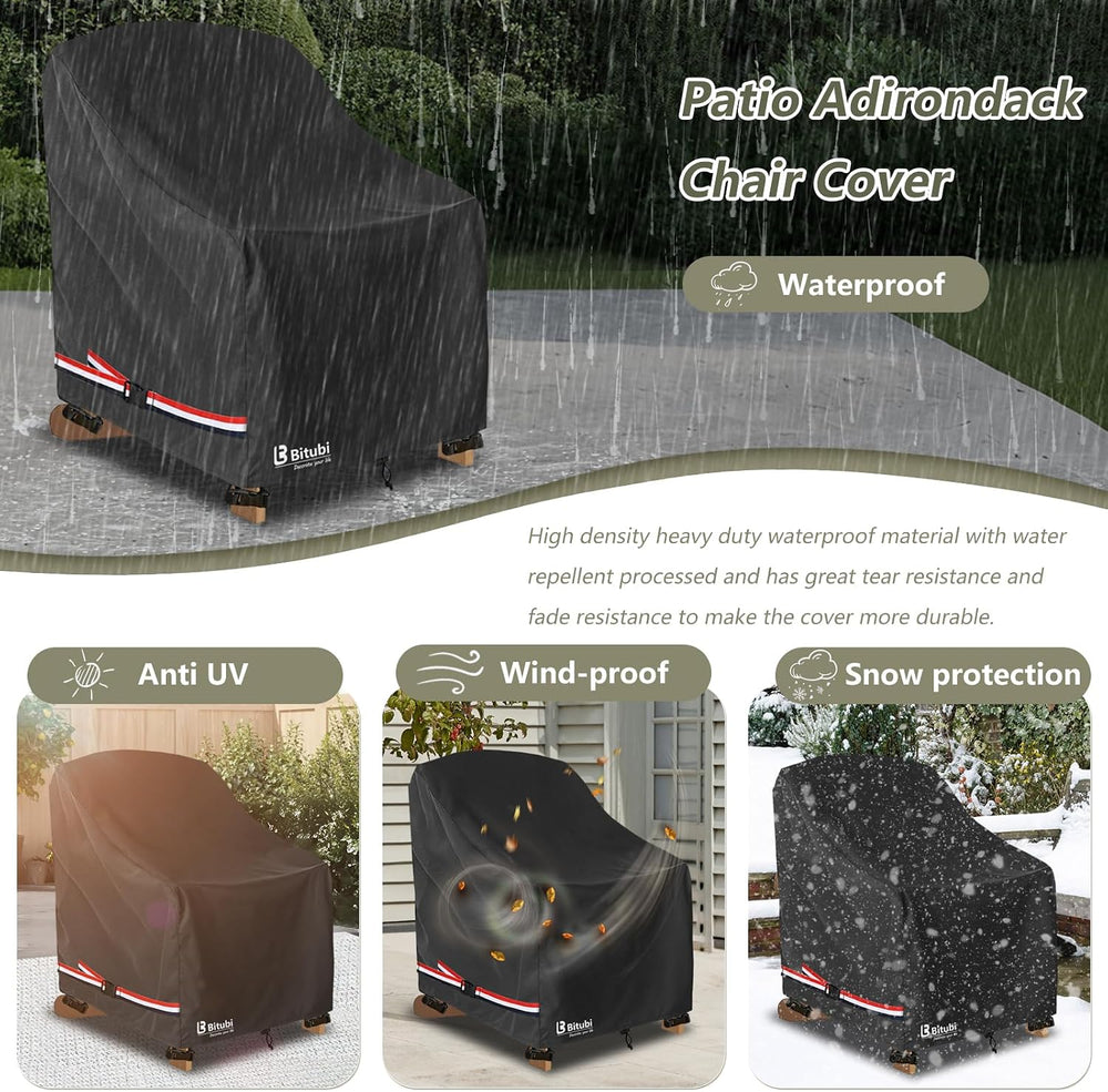 Waterproof 2 Pack Patio Adirondack Chair Cover for Outdoor Chair Size Up to 3...