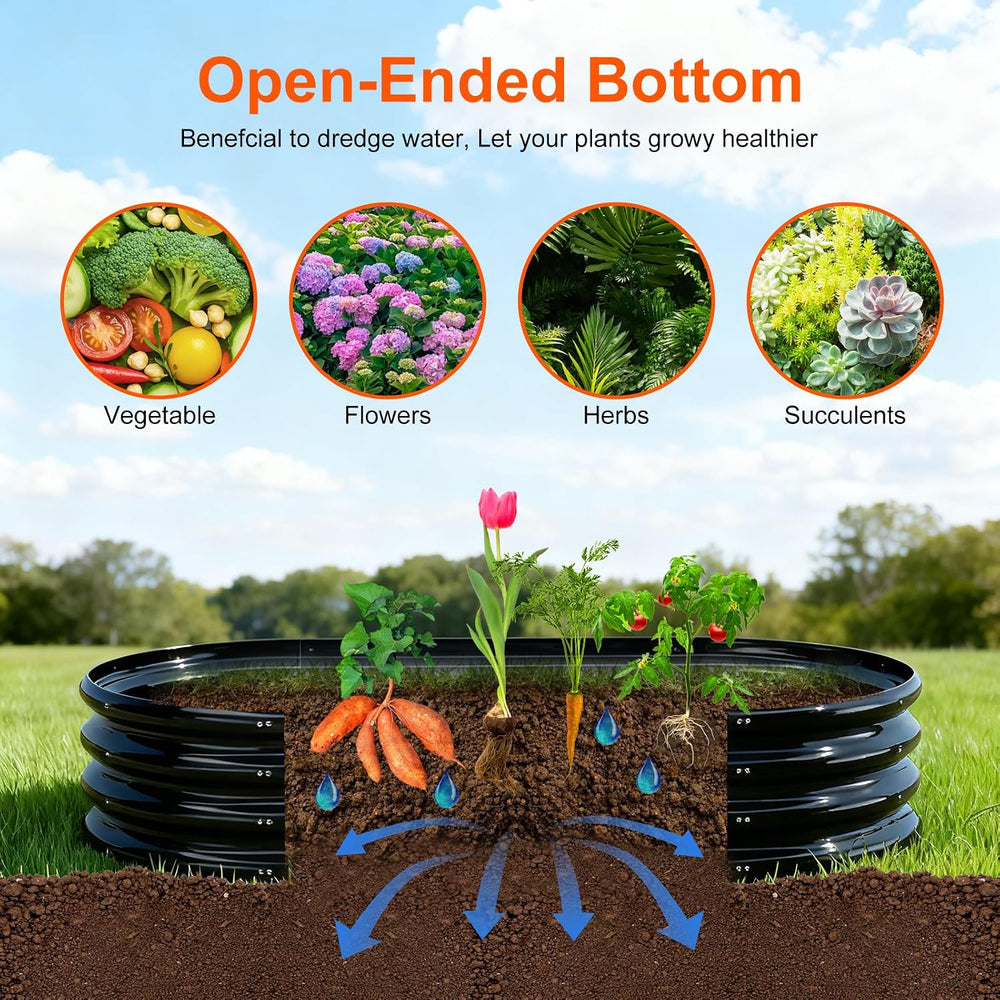 Rakukiri Raised Garden Bed Outdoor, GRS Certified Recycled Metal Planter Box ...