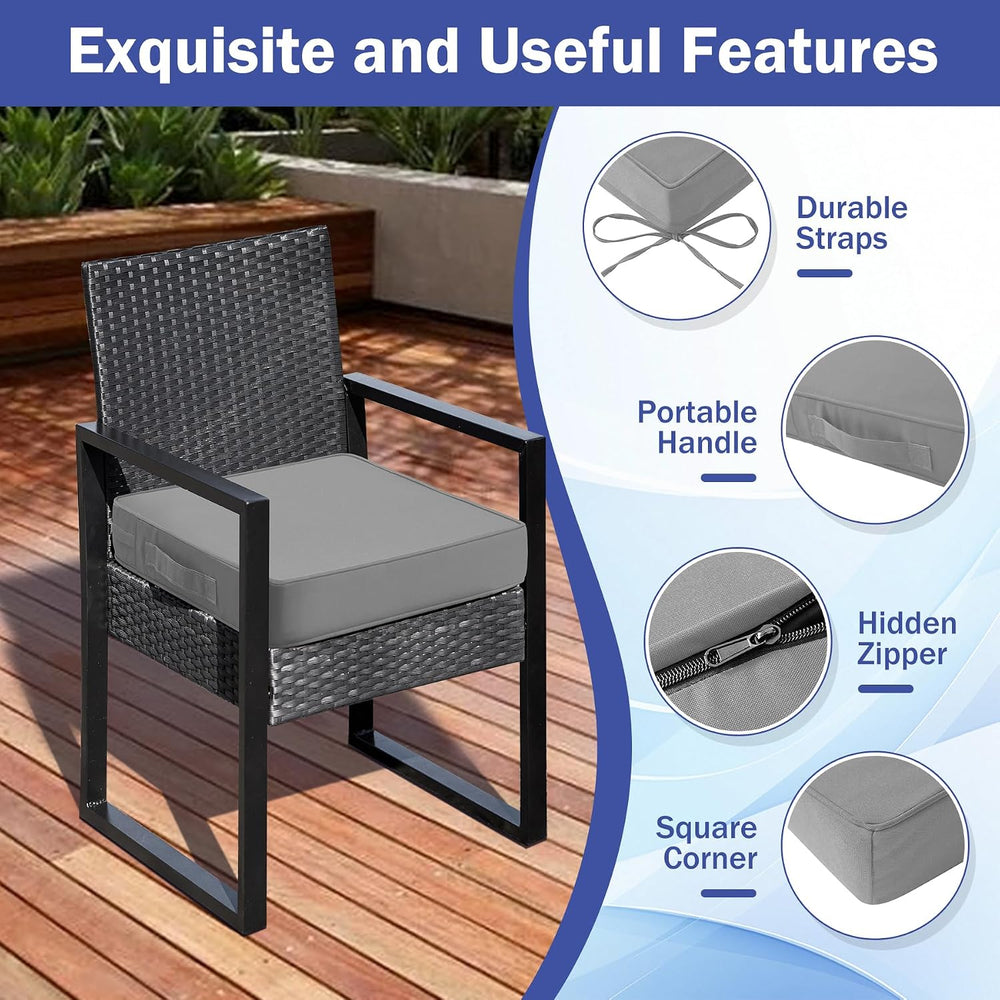 IASEAHK Patio Chair Cushions, 19" x 19" x 3" Outdoor Chair Cus...