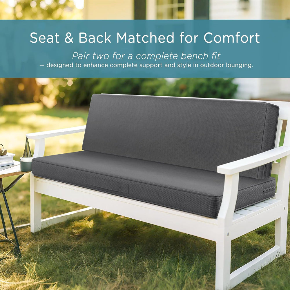 Codi Outdoor Bench Cushion for Patio Furniture, 36x18, Grey