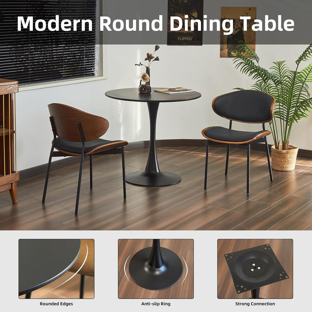 Round Dining Table, 31.5" Tulip Table (Black)