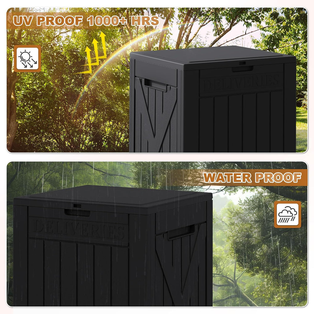 JUMMICO 52 Gallon Resin Package Delivery Box Lockable&Waterproof