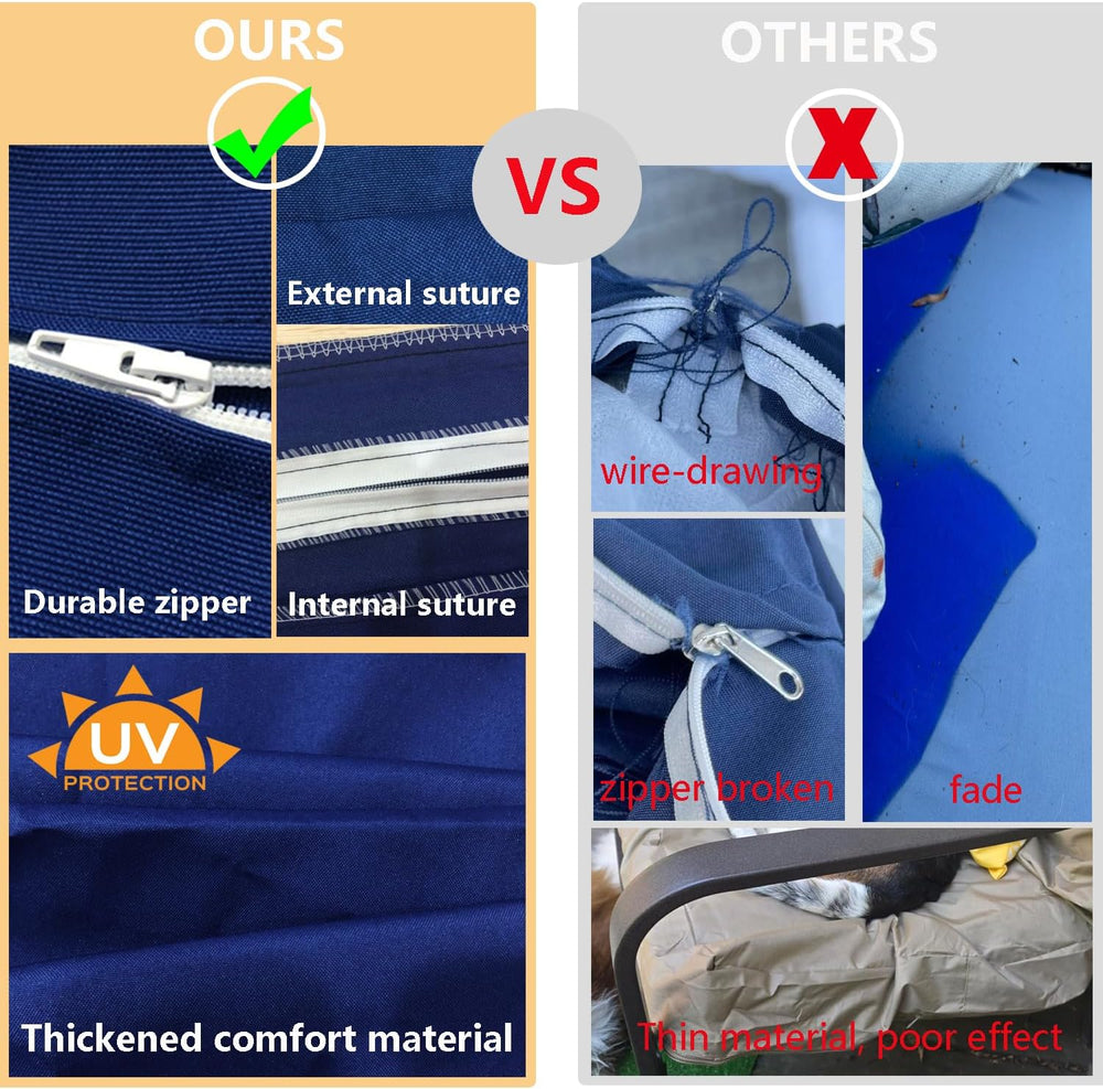 Outdoor Cushion Covers Replacement 14 Pcs, Blue