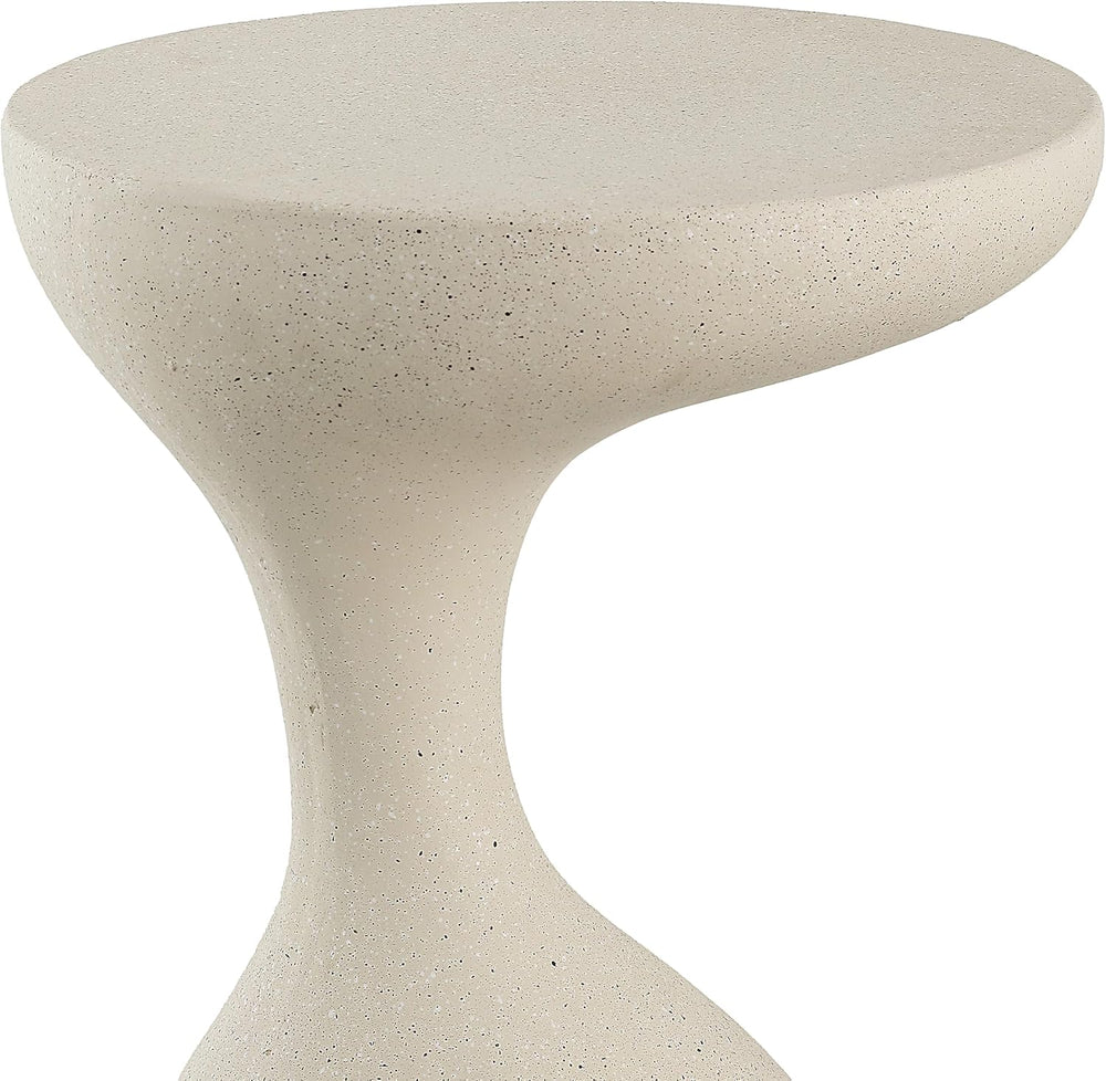 JONATHAN Y Boracay Sculptural Side Table 19.75", Cream Terrazzo