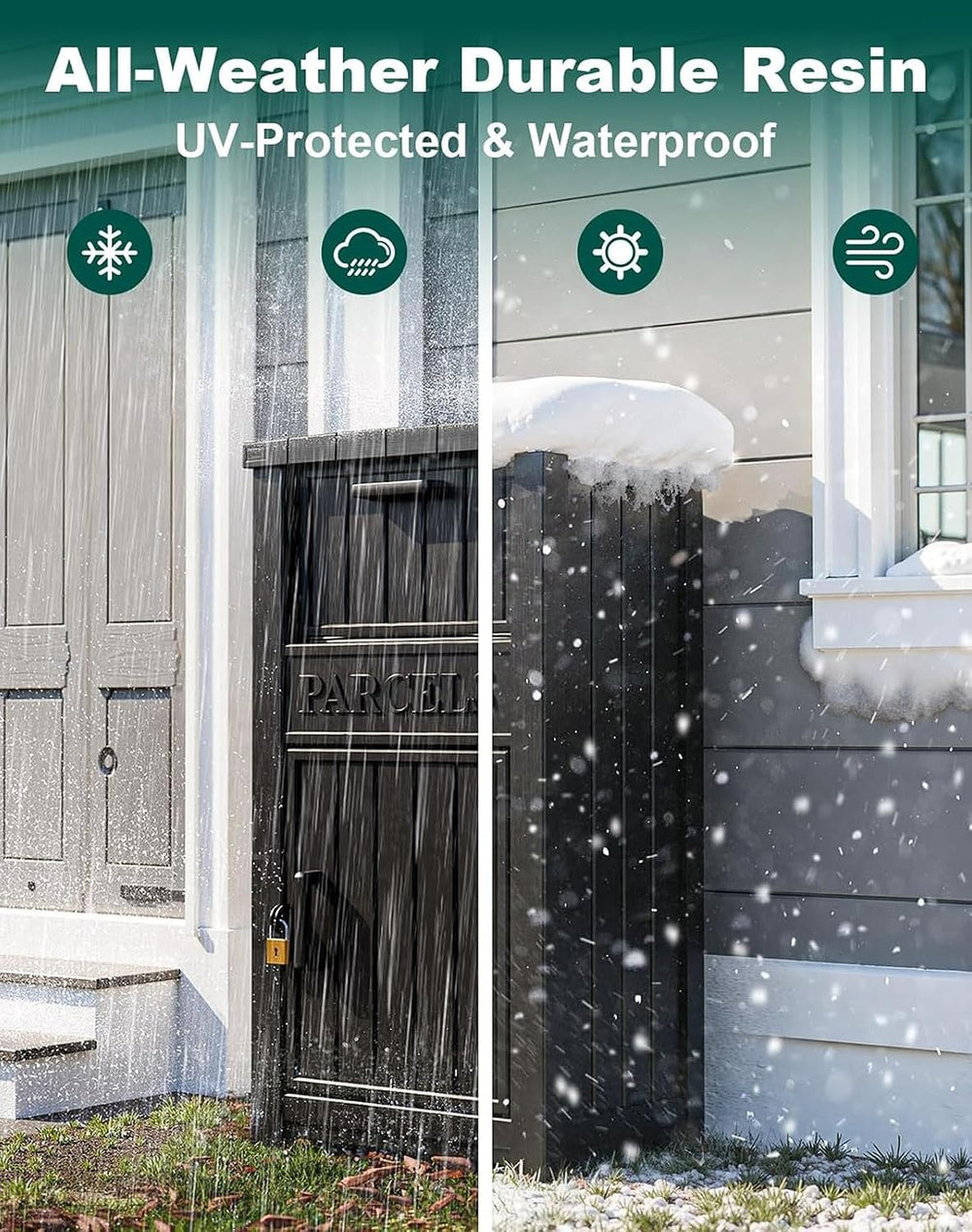 Package Delivery Box for Outside, Large Parcel Drop Box with Lockable Secure,...