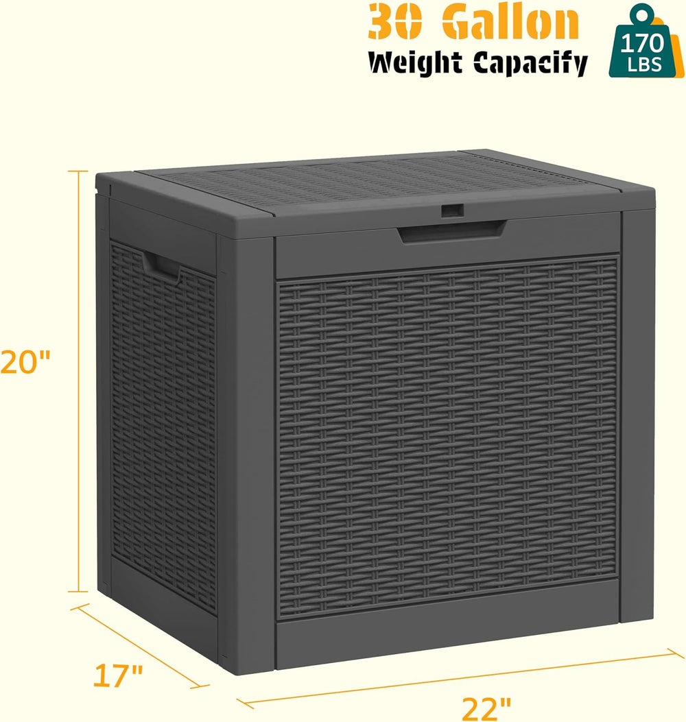 NUNU LAB 30 Gallon Outdoor Storage Box Waterproof, Outside Package Delivery D...