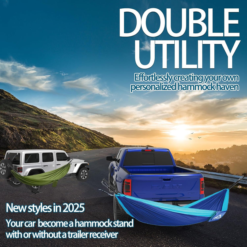 Tire Mount Hammock Stand - Fits Vehicle Tire & 2in Hitch Receiver - Inclu...