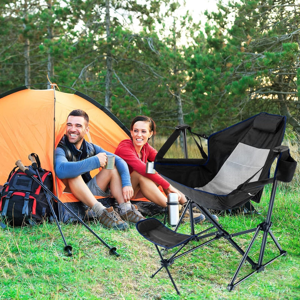 DORTALA Swinging Hammock Chairs for Camping, Rocking Camp Chair w/Retractable...