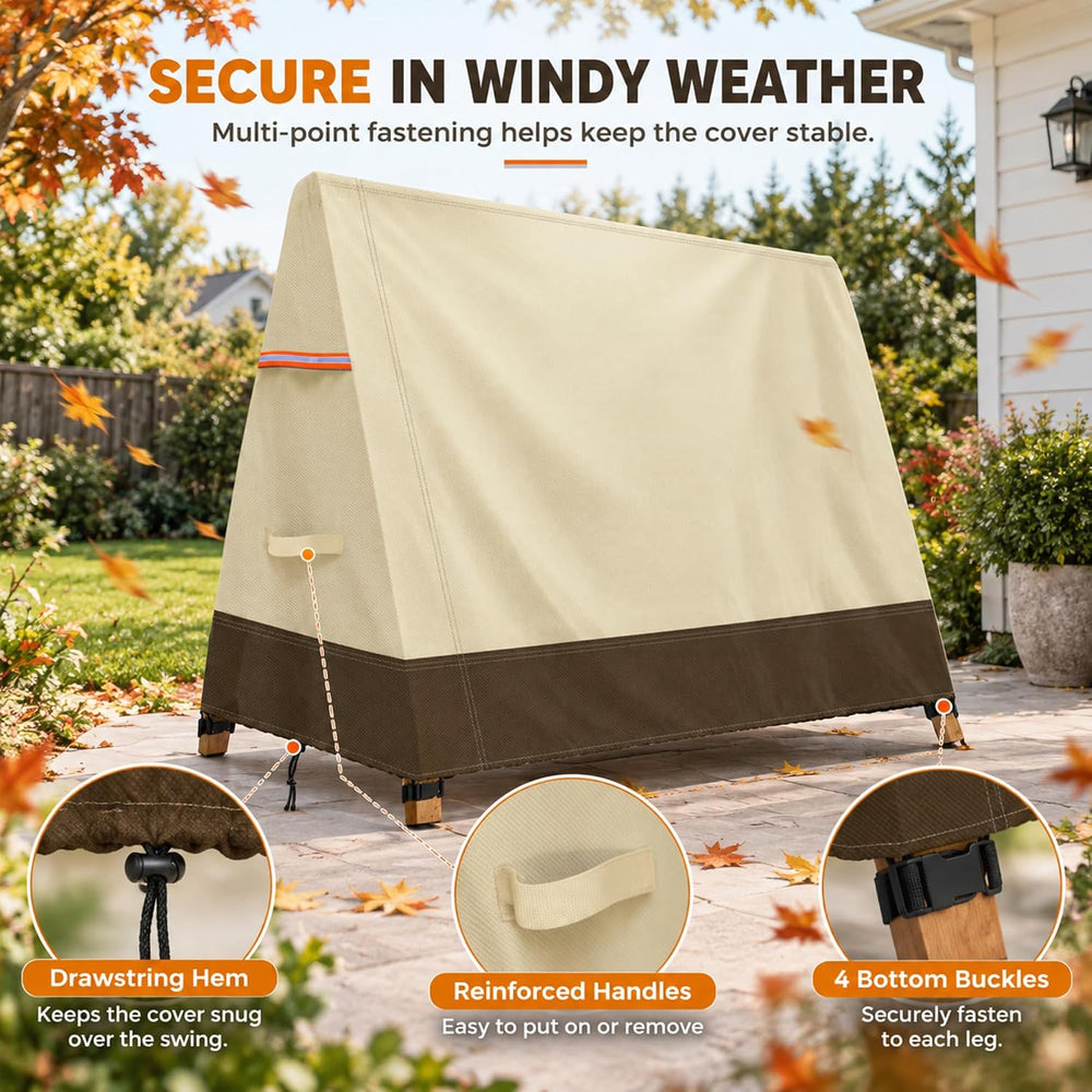 Porch Swing Covers Waterproof, Heavy Duty A Frame Swing Canopy, 72x67x55