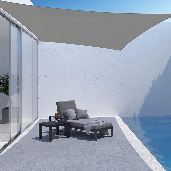 AsterOutdoor Sun Shade Sail Rectangle 10' x 10' UV Block Canopy for P...