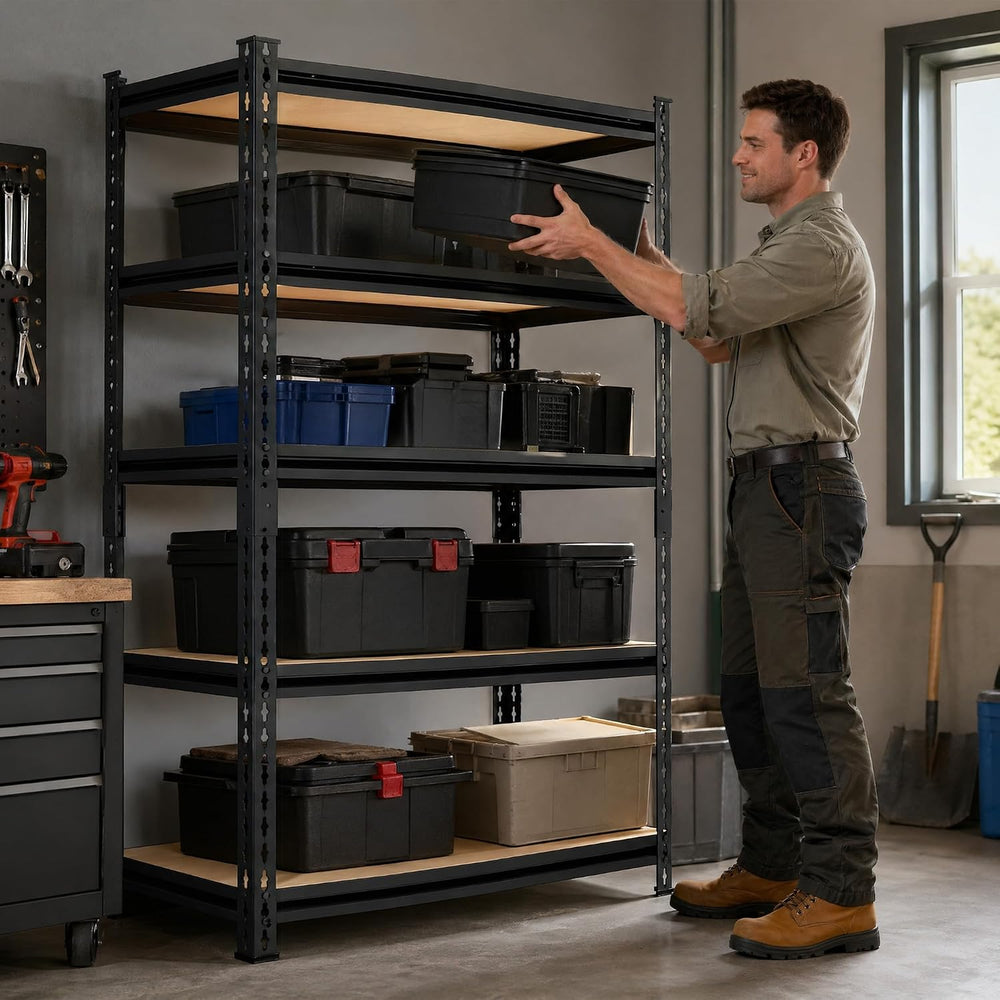 Garvee Storage Shelves 5-Tier 35.4x15.7x72 Inch Black