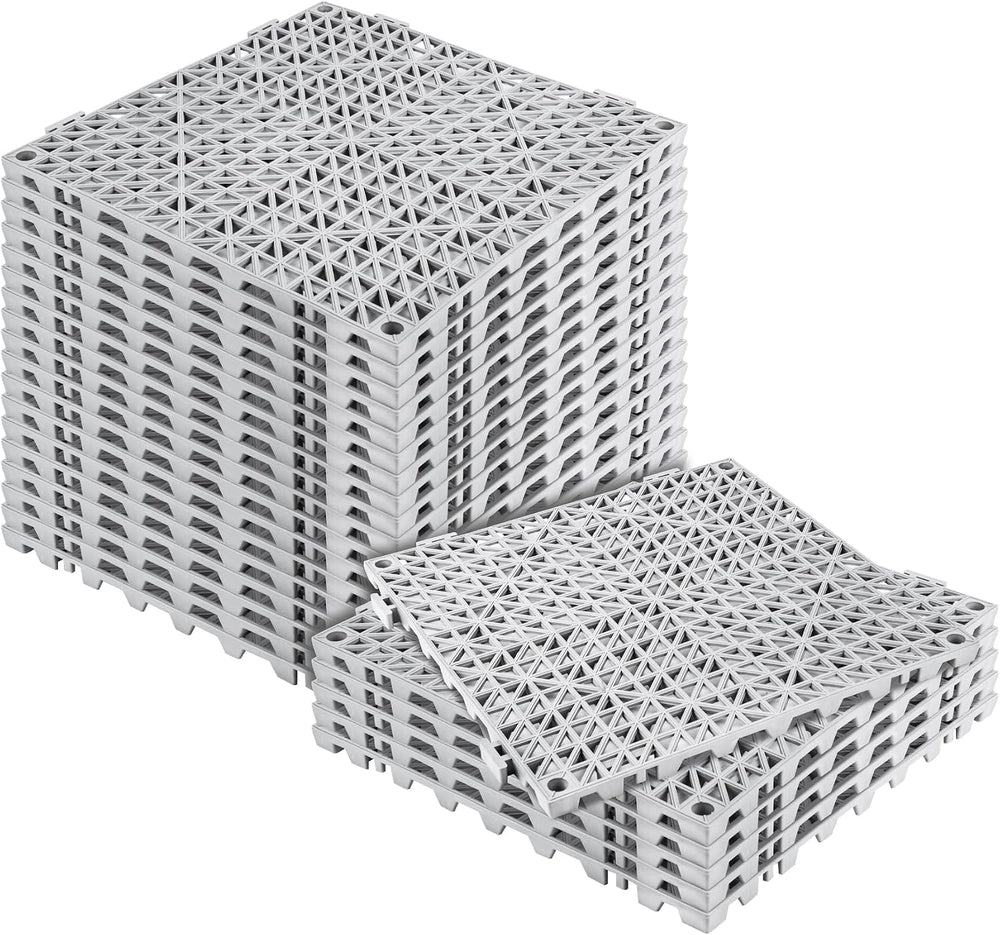 MYFAMIREA Modular Interlocking Cushion 24 Pack 11.8" x 11.8" Rubber...