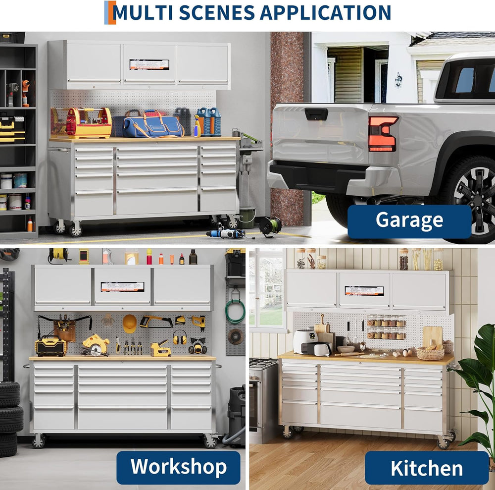 GAOMON 72 Inch Tool Chest, Tool Cabinet with 15 Drawers, Mobile Storage Cabin...