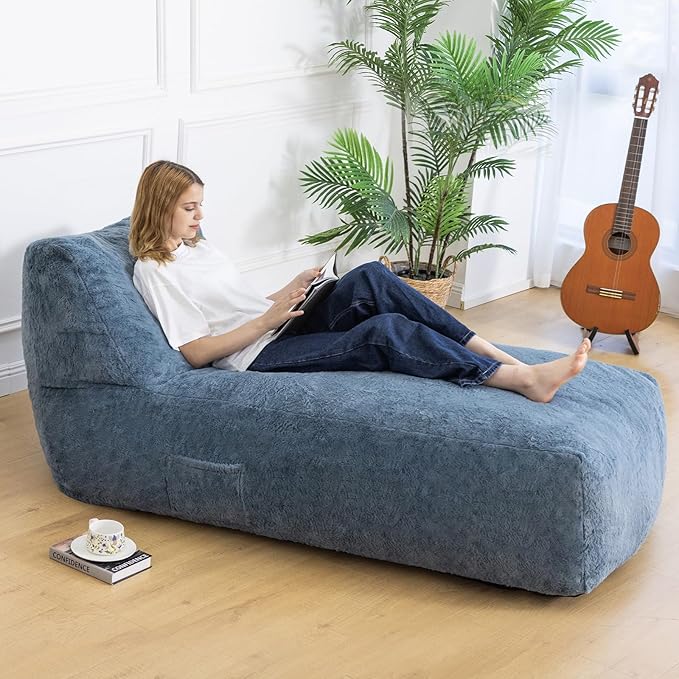 Giant Bean Bag Lounger Chair for Adults with Soft & Cozy Plush Fabric,Mem...