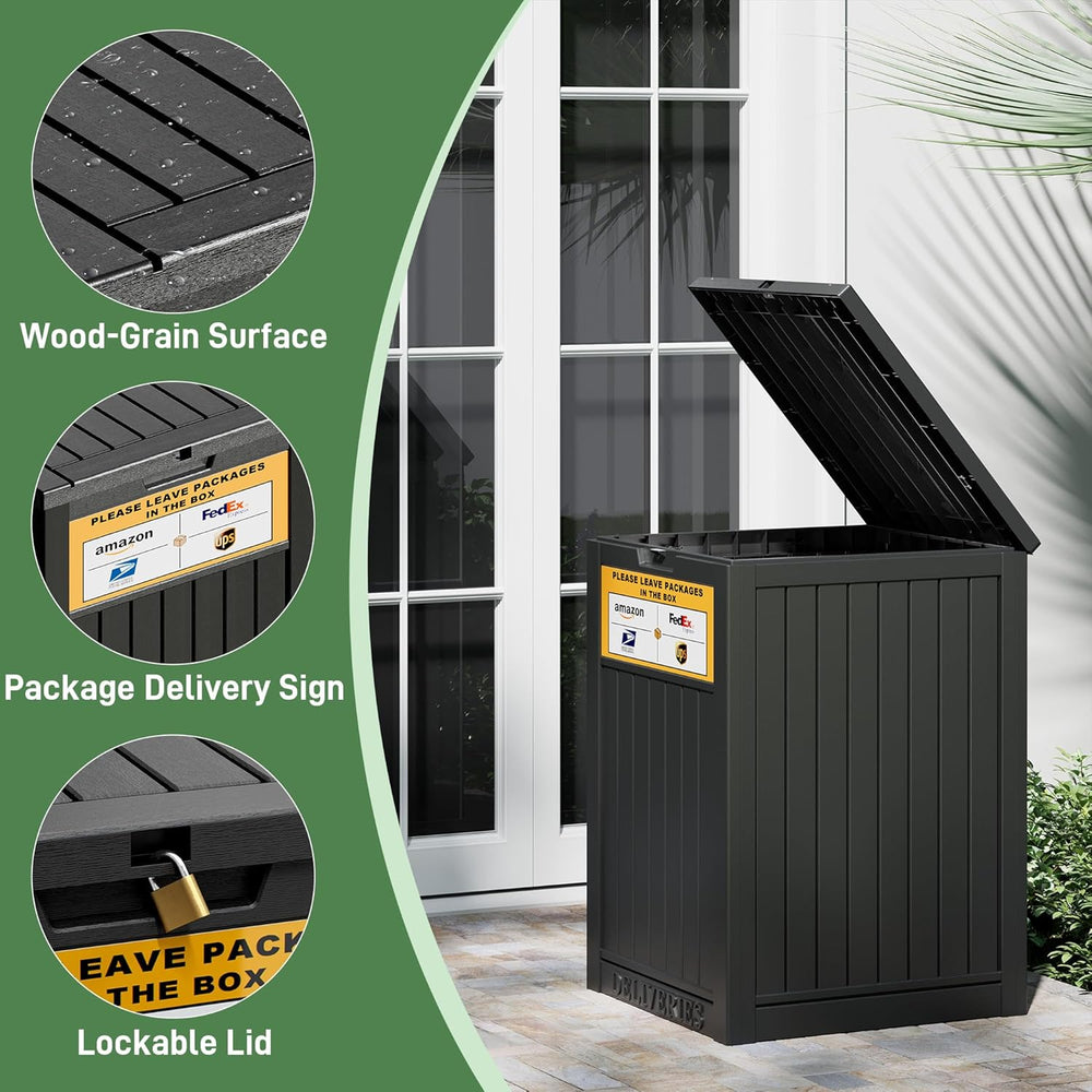 Package Delivery Box for Outside, Black