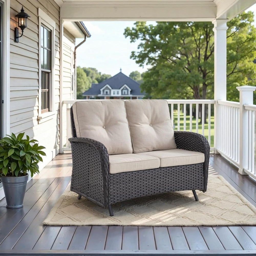 Belord Outdoor Glider Bench Patio Loveseat - 500 Lbs Weight Capacity 2 Seater...