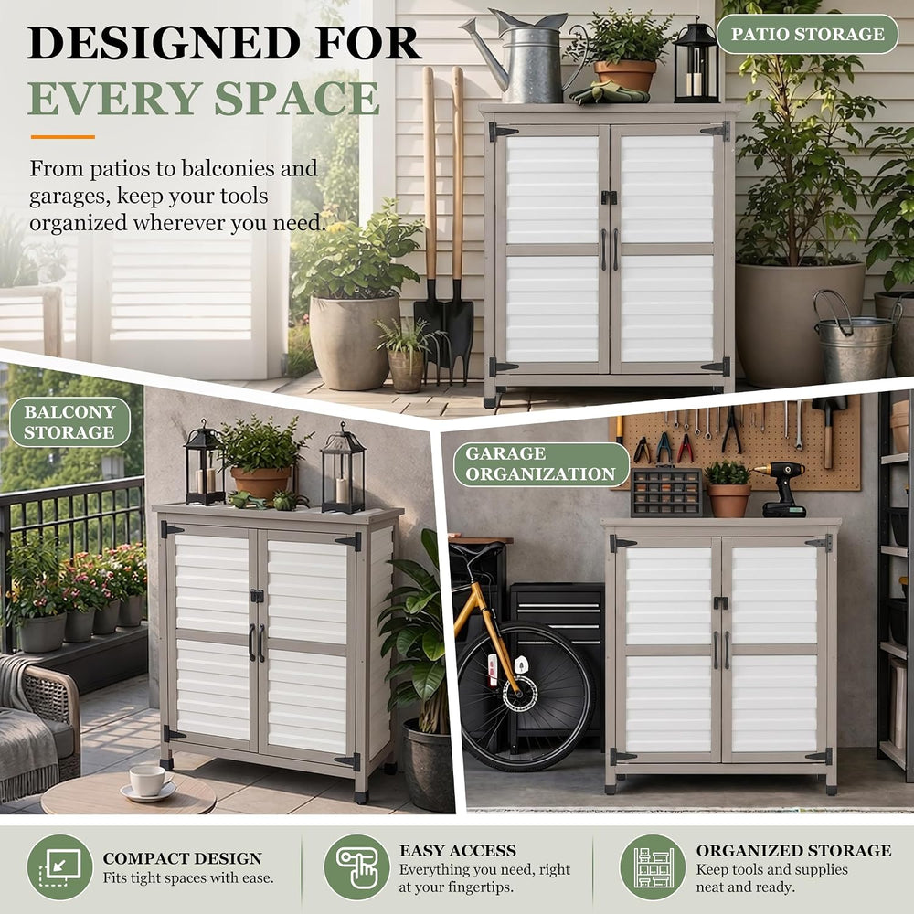 Gowoodhut Outdoor Storage Cabinet with Shelve Garden Patio Tool Storage