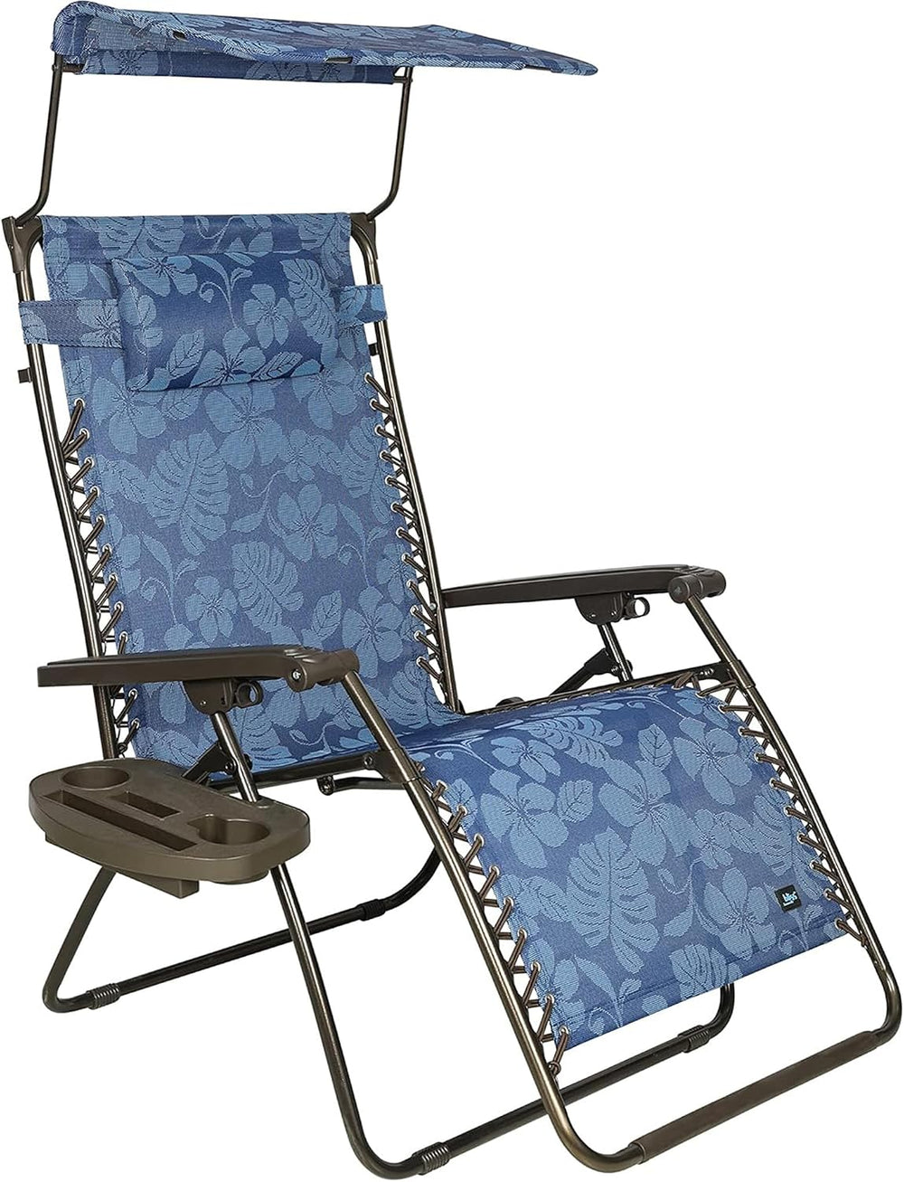 Bliss Hammocks XL Zero Gravity Lounge Chair, Blue Flower, 30" Wide