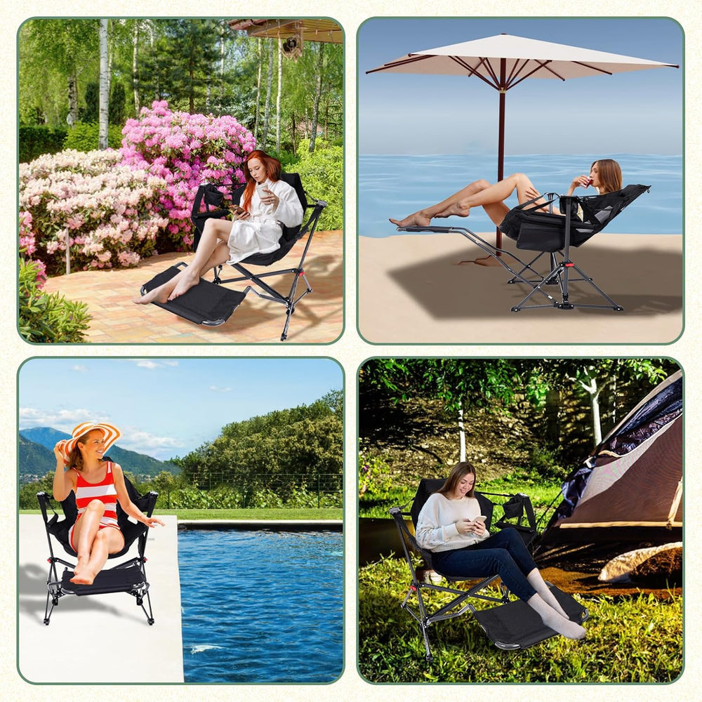 Hammock Chair with Footrest, Hammock Chair, Rocker Camping Chair, Swinging Ch...