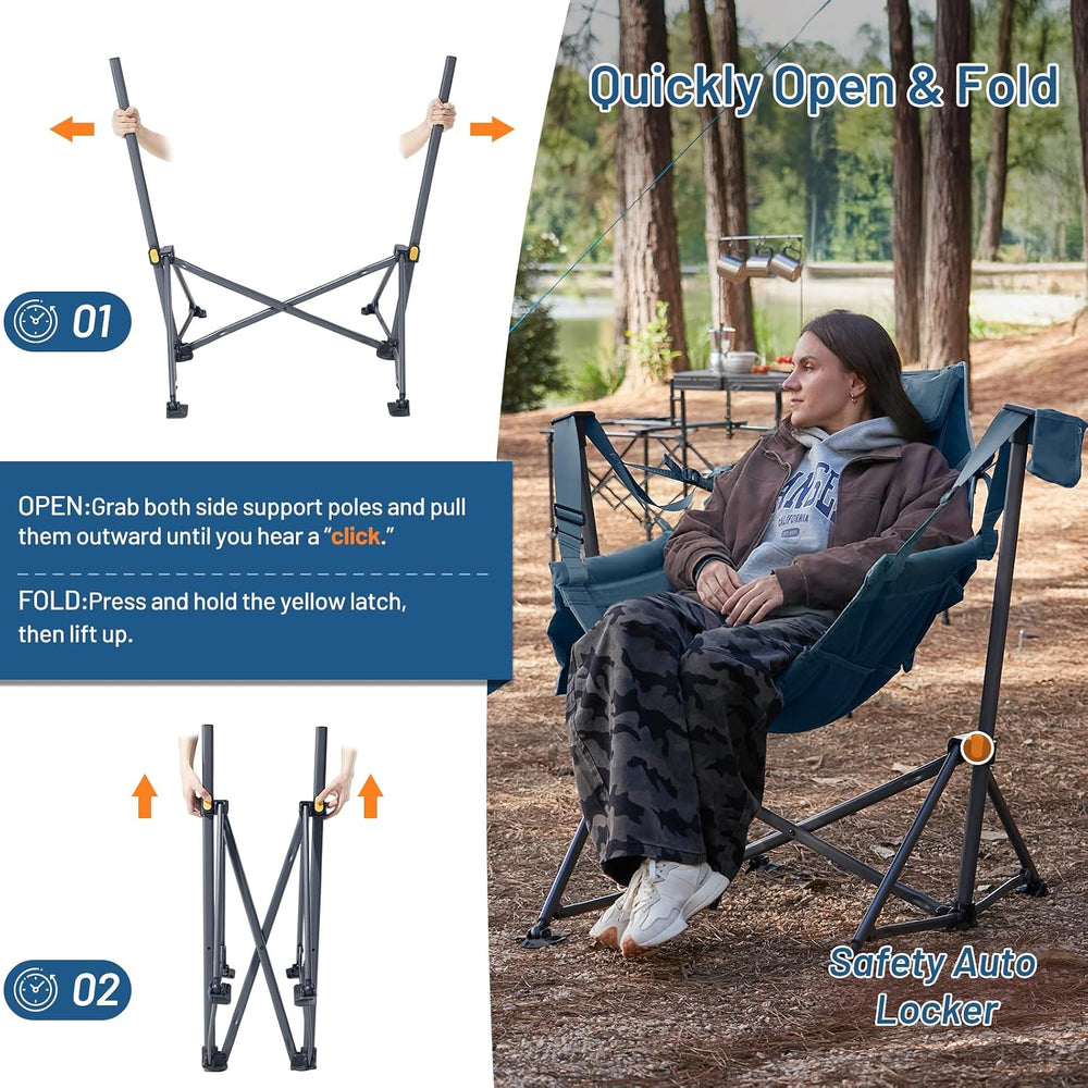TIMBER RIDGE Hammock Camping Chair with Adjustable Backrest, Heavy Duty Foldi...