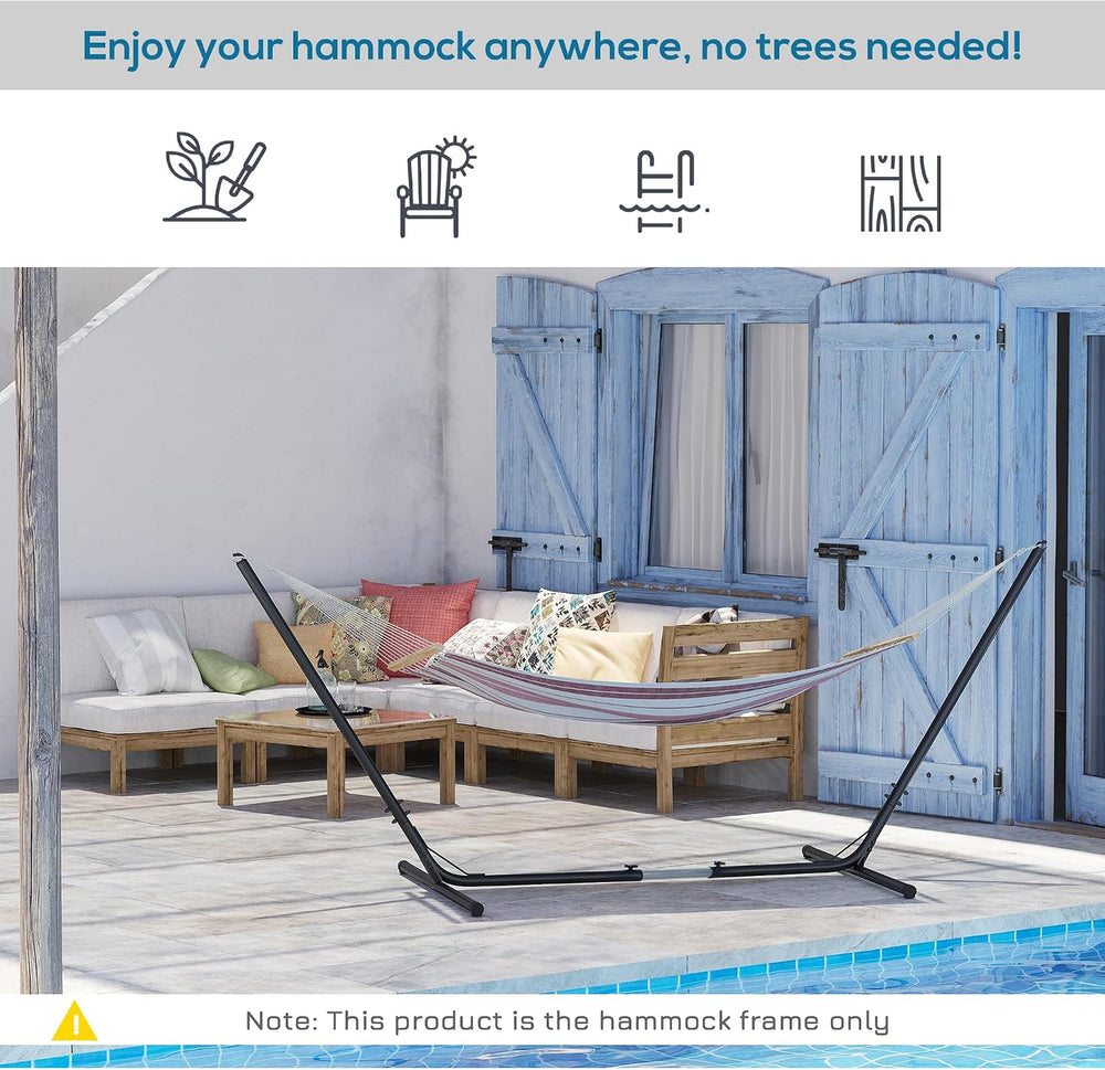 Outsunny Universal Hammock Stand 10-13ft Adjustable Steel Portable Black