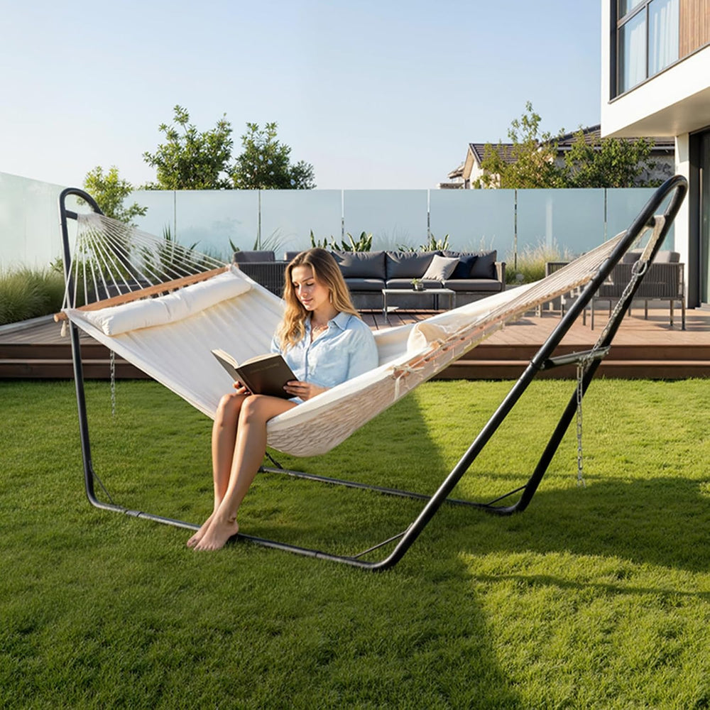 2026 Upgraded-ONCLOUD Hammock with Stand for Outsides, Heavy Duty Adjustable ...