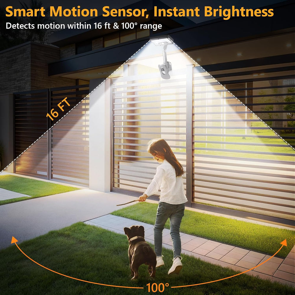 Clip On Solar Motion Lights Outdoor,360°Rotatable Fence Lights(2Pack,6000K)