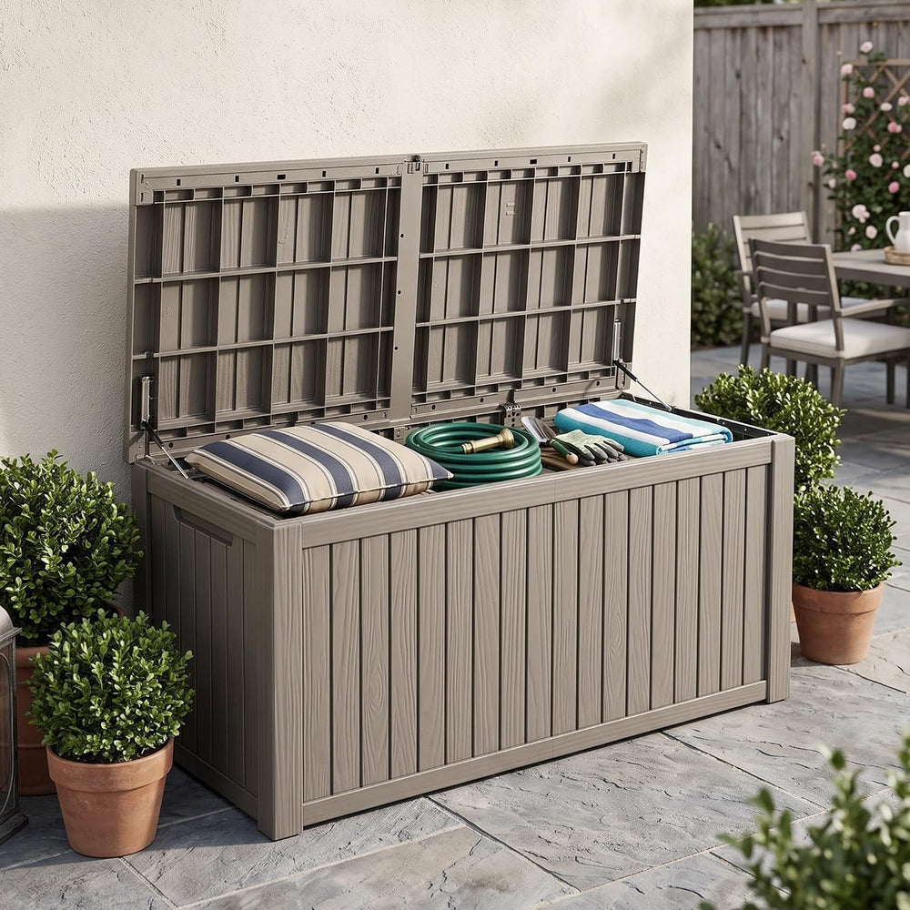 Outdoor Storage Box, 200 Gallon Waterproof Deck Box [Upgraded 3.1], Large Res...