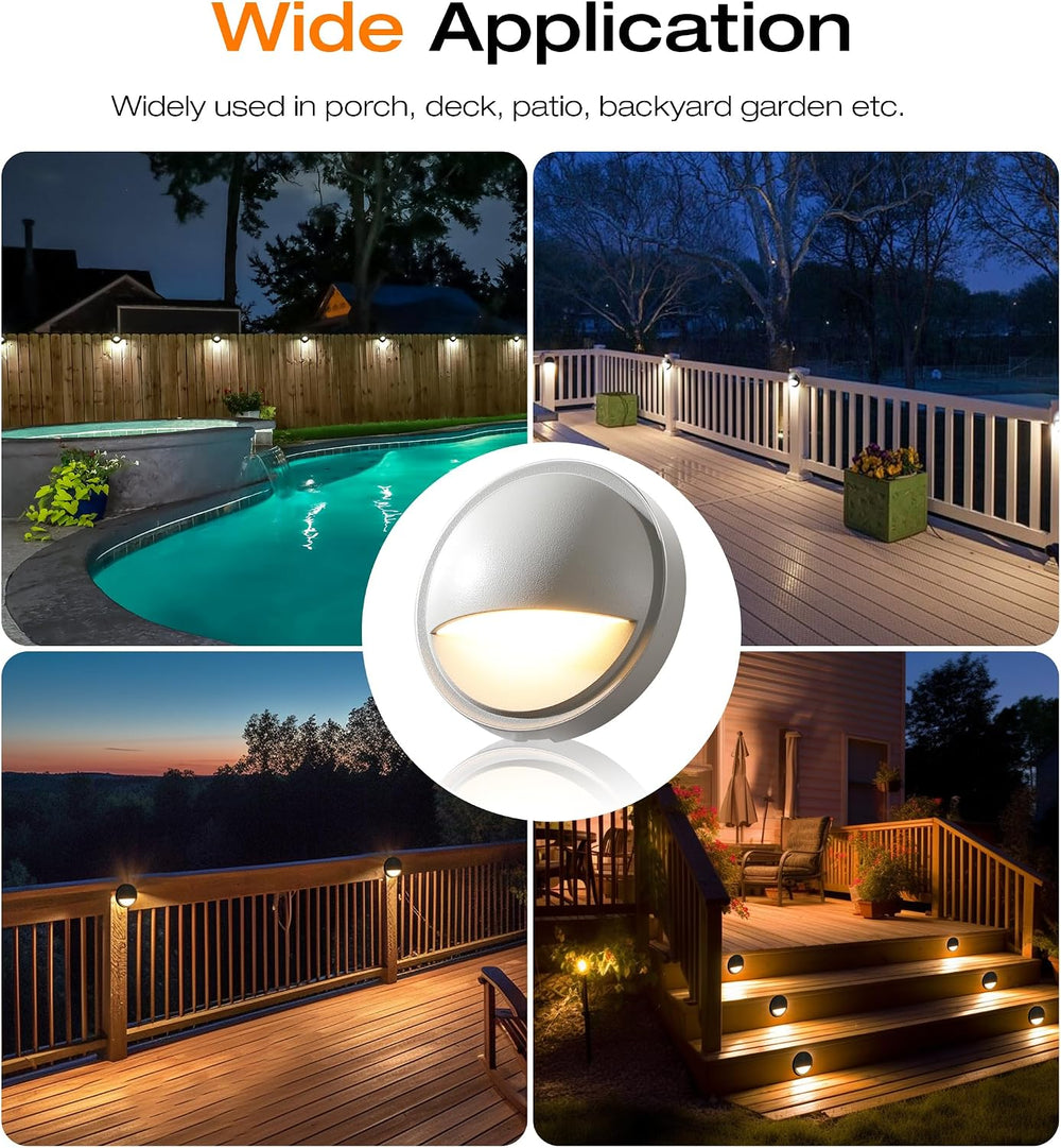 CLOUDY BAY [12 Pack] 3CCT Low Voltage LED Deck Lights Outdoor,2700K/3500K/500...