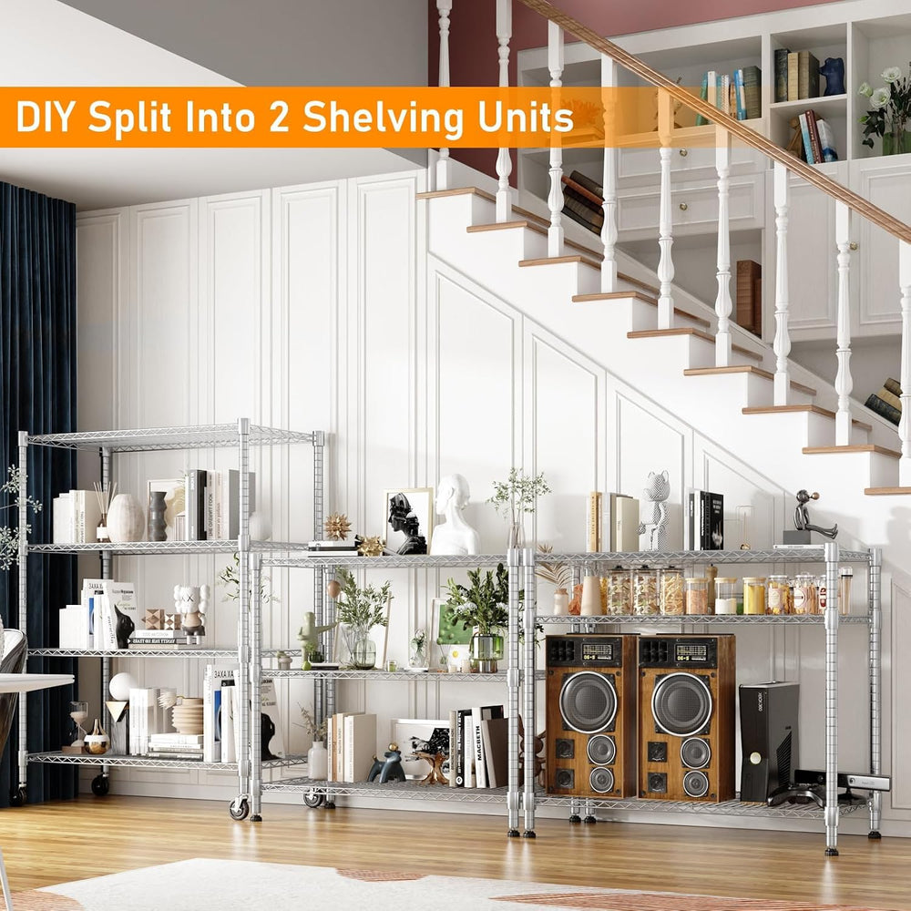 Himimi 4-Tier Heavy Duty Steel Wire Rack Storage Shelving, Adjustable Metal S...