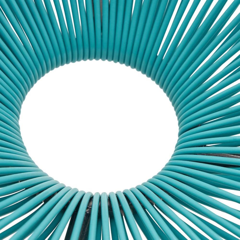 GDFStudio Noble House Anson Outdoor Hammock Weave Chair in Teal and Black (Se...