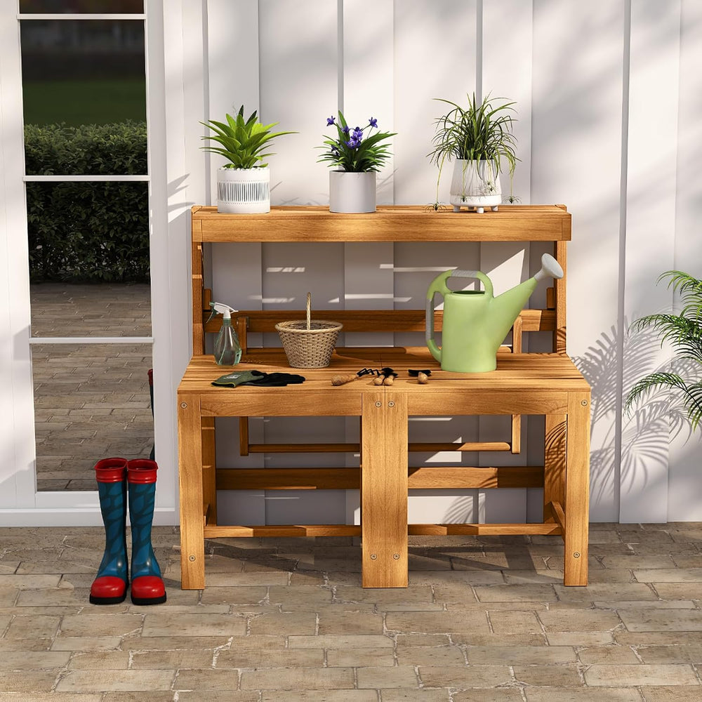 Tangkula 3-in-1 Convertible Bench Bar Table, Patio Convert A Bench