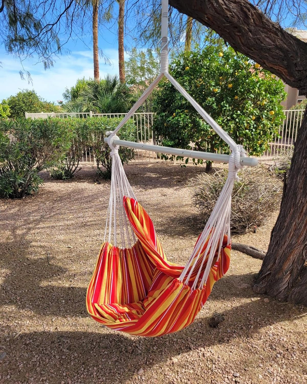 ADVOKAIR Hammock Chair Swing 500lbs Steel Bar 2 Cushions Multi Size