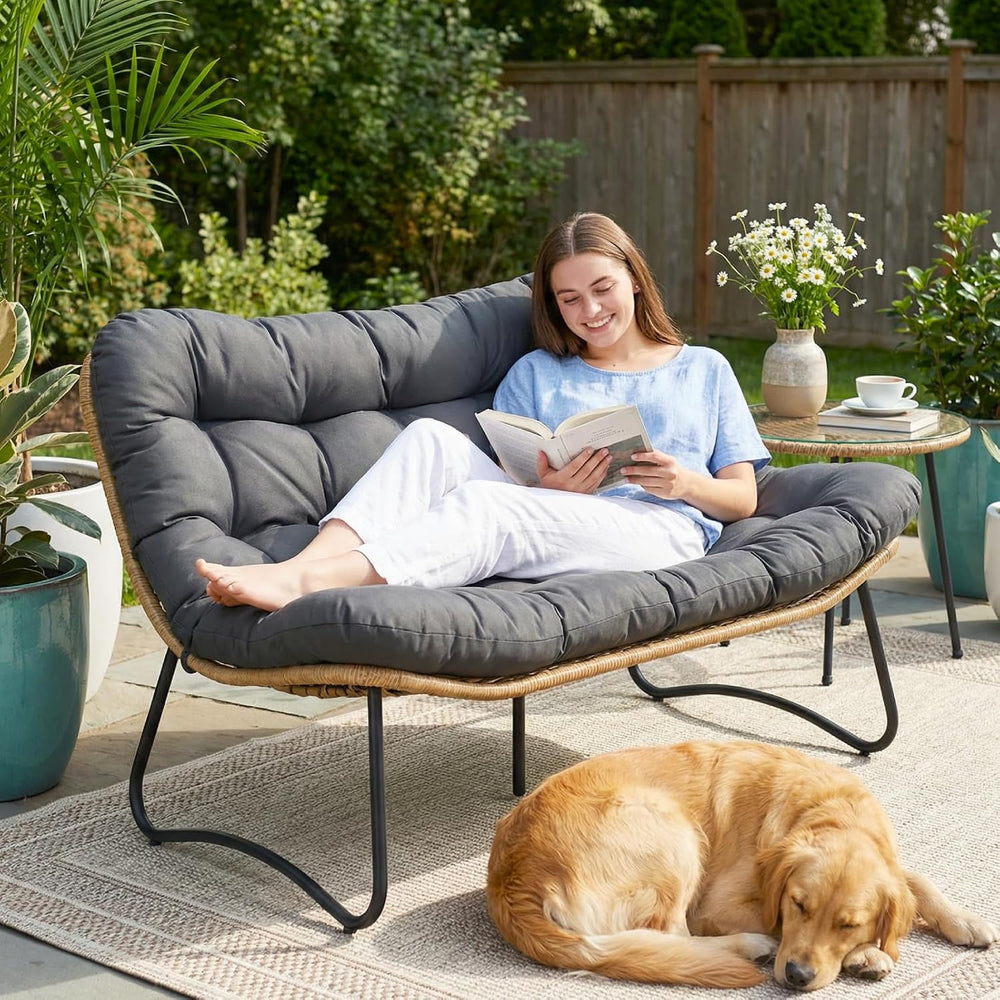 RADIATA Patio Love Seat, 2 Seat Patio Furniture Loveseat with Thick Cushion