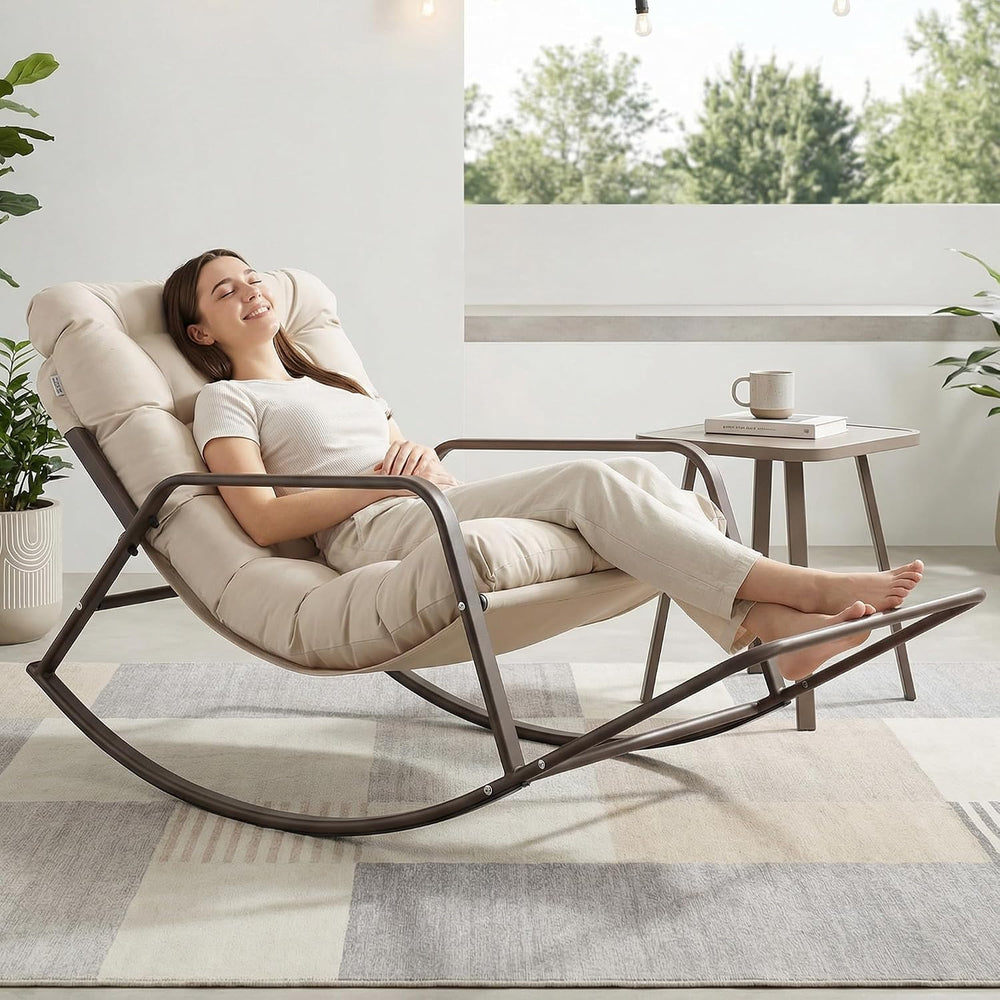 RADIATA Rocking Lounge Chair, Outdoor Reclining Lounger with Footrest