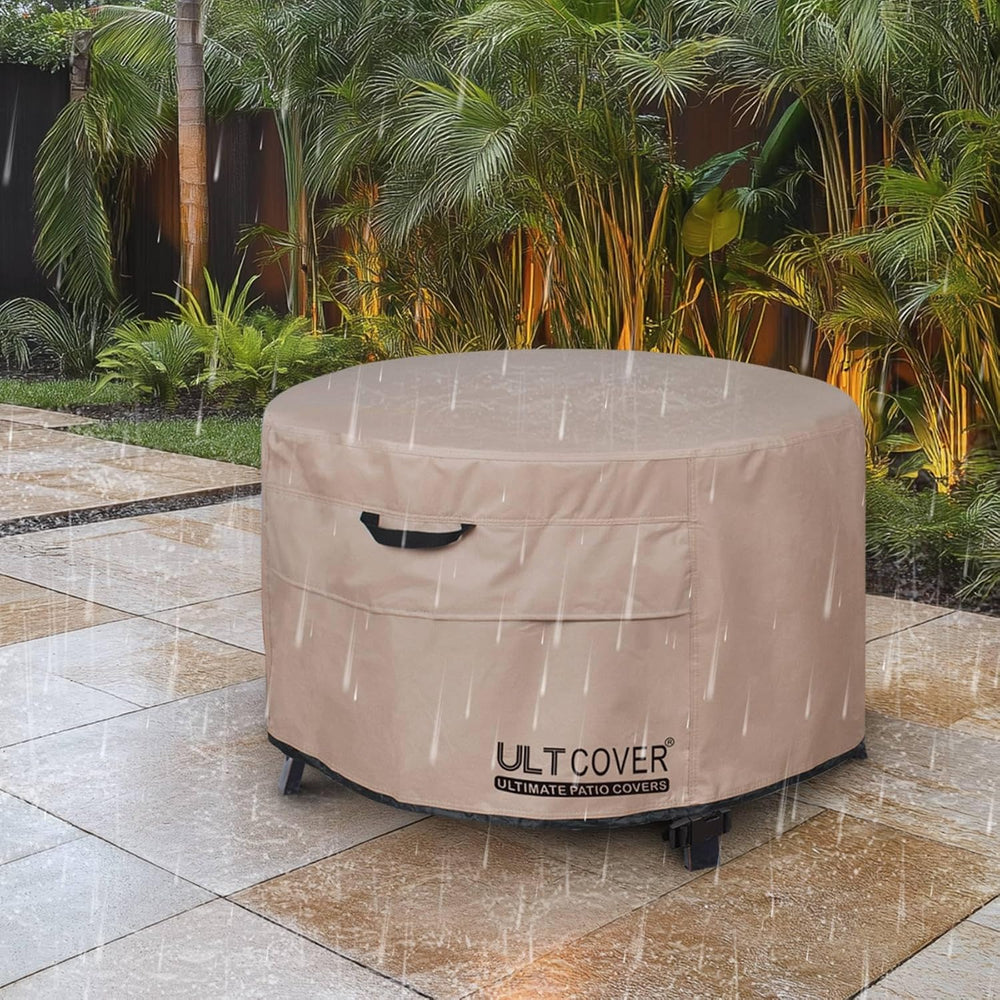 ULTCOVER Waterproof Round Patio Fire Pit Table Cover 50 inch