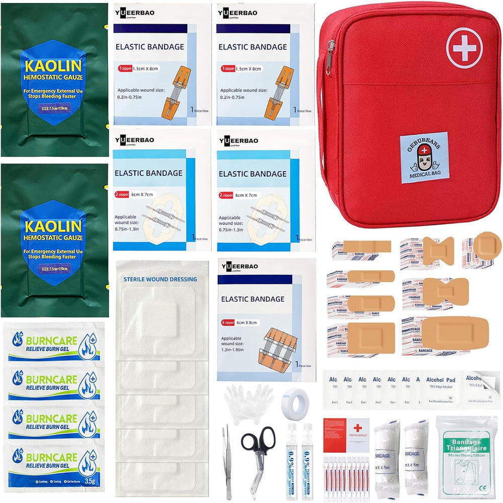 First Aid Kit for Car,Travel,Home- Includes Zip Stitch Wound Closure Strips (...